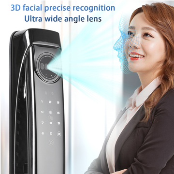 Glomarket Fully Automatic Real Time Video Intercom Face Recognition Lock With Camera Digital Doorbell Biometric Fingerprint Lock