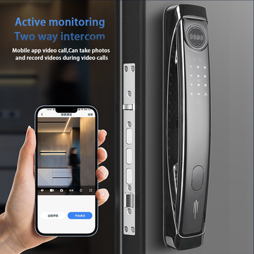 Glomarket Fully Automatic Real Time Video Intercom Face Recognition Lock With Camera Digital Doorbell Biometric Fingerprint Lock