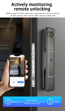 Glomarket Video Intercom Face Door Lock With Camera Real-time Monitoring Digital Fingerprint 3d Face Rrecognition Smart Lock