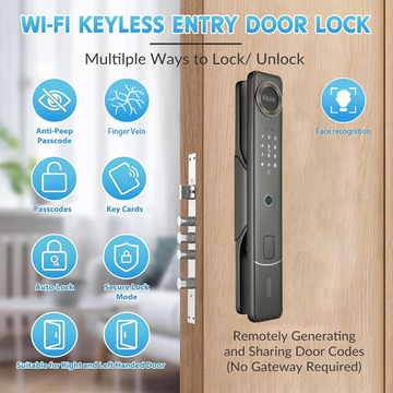 Glomarket Video Intercom Face Door Lock With Camera Real-time Monitoring Digital Fingerprint 3d Face Rrecognition Smart Lock