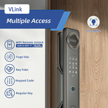 Glomarket Video Intercom Face Door Lock With Camera Real-time Monitoring Digital Fingerprint 3d Face Rrecognition Smart Lock