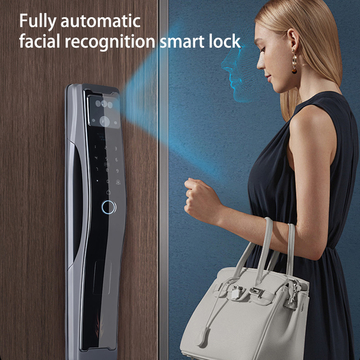 Glomarket Tuya Face Recognition Smart Lock Wifi Digital Lock Biometric Electronic Fingerprint Wood Apartment Door Lock