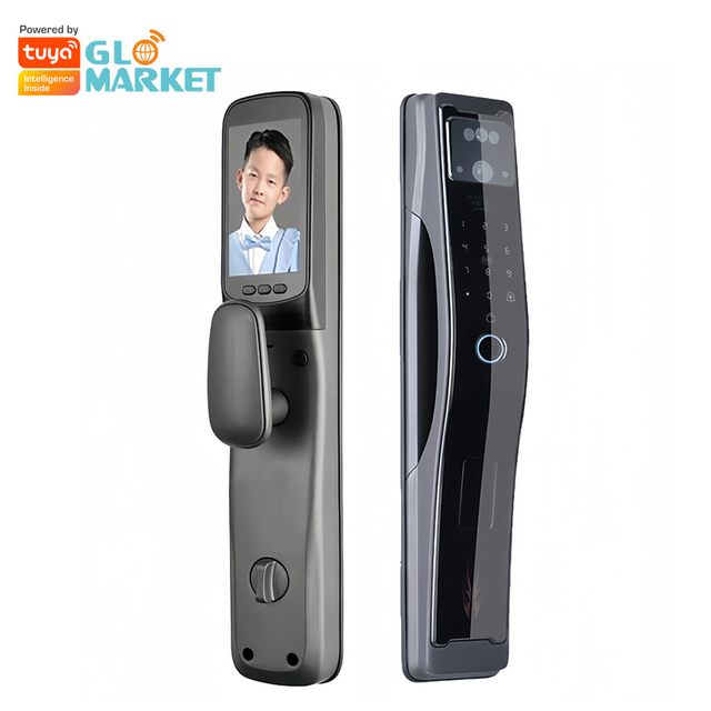 Glomarket Tuya Face Recognition Smart Lock Wifi Digital Lock Biometric Electronic Fingerprint Wood Apartment Door Lock