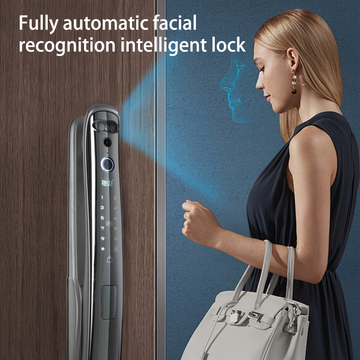 Wifi Digital Biometric Fingerprint Security Face Recognition Fully Automatic Smart Lock With Camera For Front Door