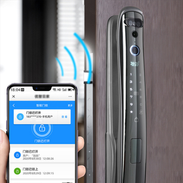 Wifi Digital Biometric Fingerprint Security Face Recognition Fully Automatic Smart Lock With Camera For Front Door