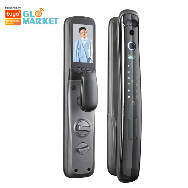 Wifi Digital Biometric Fingerprint Security Face Recognition Fully Automatic Smart Lock With Camera For Front Door