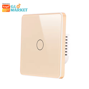 Glomarket EU Smart WiFi/Zigbee Wall Touch Switch 1/2/3/4 Gangs Glass Panel With Metal Frame Electrical Light Switch Tuya Smart Switch