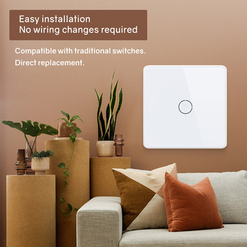 Glomarket EU Standard WiFi/Zigbee 1 gang Smart Electric Switches Voice Control Anti-scratch Panel Metal Frame Tuya WiFi Smart Light Switch