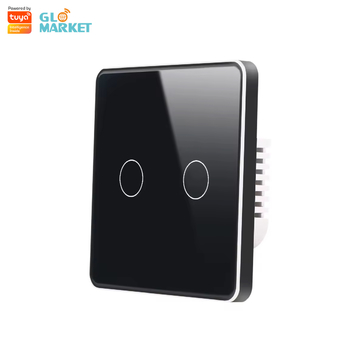 Glomarket EU Standard WiFi/Zigbee 2 gang Smart Electric Switches Voice Control Anti-scratch Panel Metal Frame Tuya WiFi Smart Light Switch