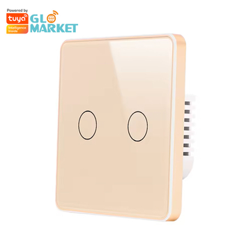 Glomarket EU Standard WiFi/Zigbee 2 gang Smart Electric Switches Voice Control Anti-scratch Panel Metal Frame Tuya WiFi Smart Light Switch