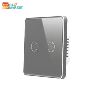 Glomarket EU Standard WiFi/Zigbee 2 gang Smart Electric Switches Voice Control Anti-scratch Panel Metal Frame Tuya WiFi Smart Light Switch