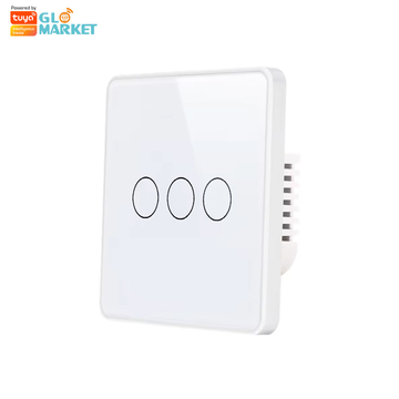 Glomarket EU Standard WiFi/Zigbee 3 gang Smart Electric Switches Voice Control Anti-scratch Panel Metal Frame Light Switch Tuya Smart Switch