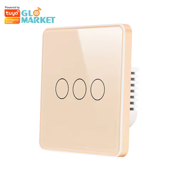 Glomarket EU Standard WiFi/Zigbee 3 gang Smart Electric Switches Voice Control Anti-scratch Panel Metal Frame Light Switch Tuya Smart Switch