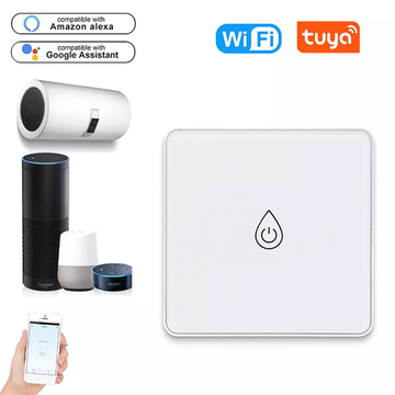 Glomarket Tuya Smart Glass Touch Button Wifi Smart Boiler Switch Alexa Voice Control EU Standard Water Heater Switch