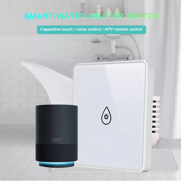 Glomarket Tuya Smart Glass Touch Button Wifi Smart Boiler Switch Alexa Voice Control EU Standard Water Heater Switch