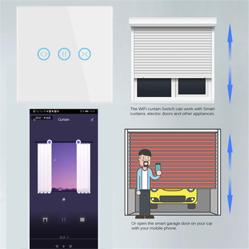 Tuya Smart Wifi Curtain Blind Switch Roller Shutter Electric Motor Scene Panel Smart Touch Screen Curtain Switch Rolling Shutter Door Switch