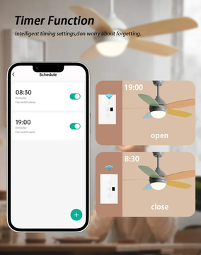 Glomarket Tuya Smart Wifi Ceiling Fan Switch Eu Standard