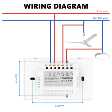 Glomarket Tuya Wifi Fan Light Switch 3 In 1 Switch