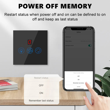 Glomarket Tuya Wifi Fan Light Switch 3 In 1 Switch