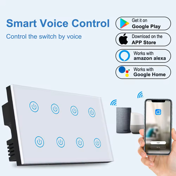 Glomarket 8 gang Tuya Wifi Smart Touch Switch