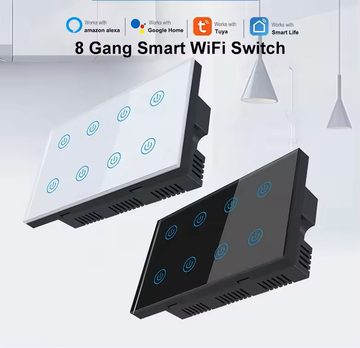 Glomarket 8 gang Tuya Wifi Smart Touch Switch