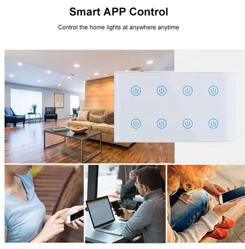 Glomarket 8 gang Tuya Wifi Smart Touch Switch