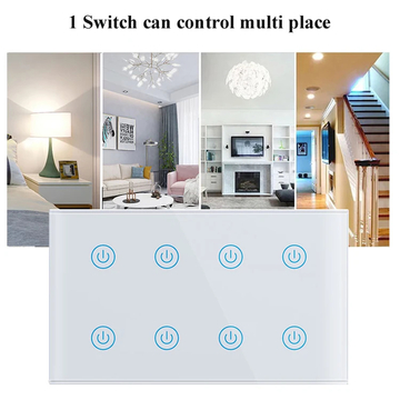 Glomarket 8 gang Tuya Wifi Smart Touch Switch