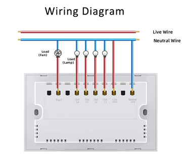 Wifi Tuya Light 4 Gang Switch Fan