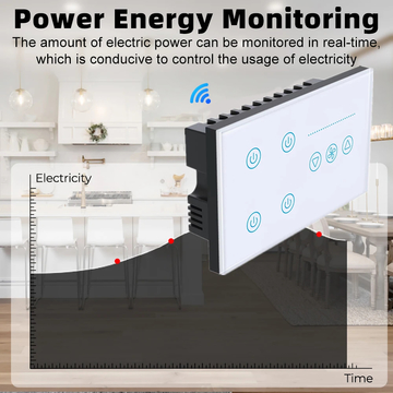 Wifi Tuya Light 4 Gang Switch Fan