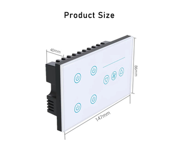 Wifi Tuya Light 4 Gang Switch Fan