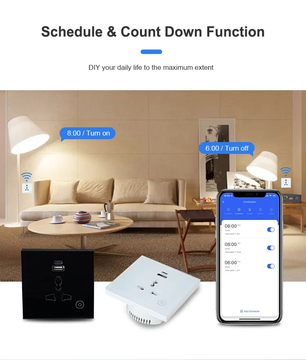 Glomarket Tuya Smart Wifi/Zigbee Univercail Socket With USB Type C