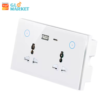 Glomarket Tuya Universal 16A Wifi Smart Wall Socket Outlet With Type-c