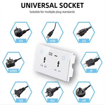 Glomarket Tuya Universal 16A Wifi Smart Wall Socket Outlet With Type-c