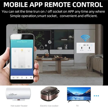 Glomarket Tuya Universal 16A Wifi Smart Wall Socket Outlet With Type-c