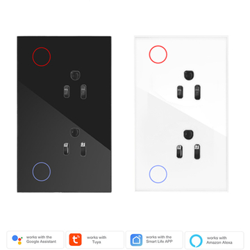 Glomarket APP Timing Schedule 15A US Tuya WiFi Smart Dual Socket