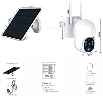 Glomarket Smart wifi solar power camera 2MP