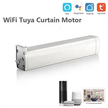 Glomarket Tuya WiFi Smart Battery Powered Smart Curtain Motor Smart Motorized Curtain Track Rail Curtain Motor Set