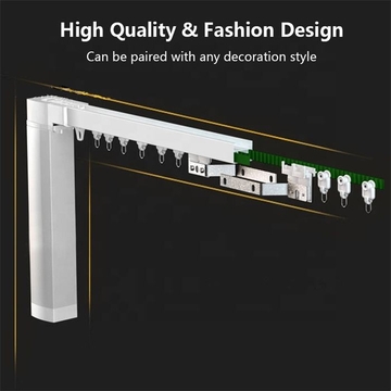 Glomarket Tuya WiFi Smart Battery Powered Smart Curtain Motor Smart Motorized Curtain Track Rail Curtain Motor Set